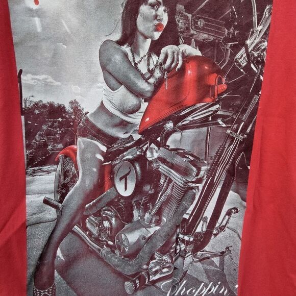 TITS Two in The Shirt Graphic Crew Neck Tee Shirt Sz M Red Short Sleeve - Picture 4 of 5